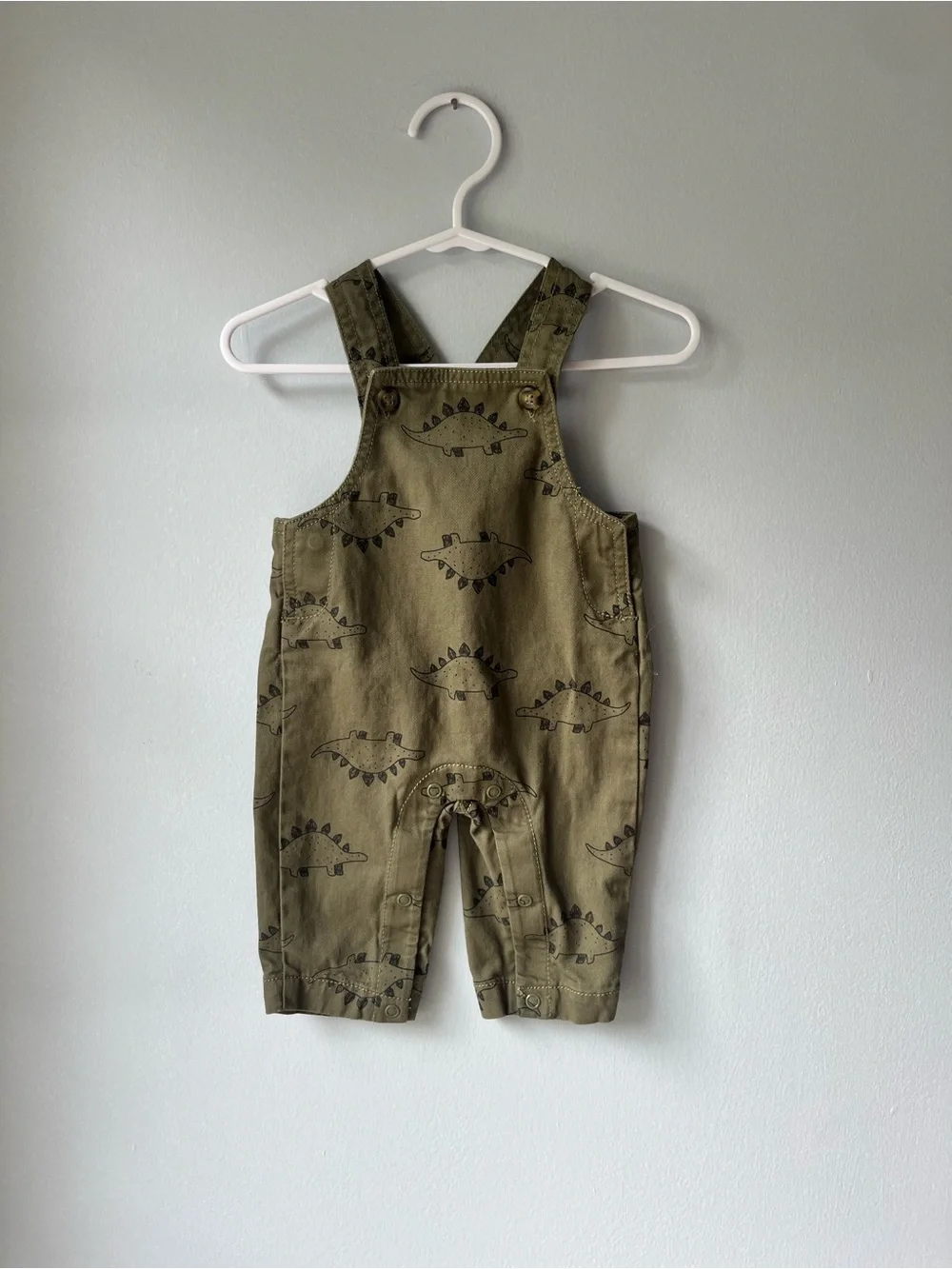 Carter's Baby Overalls in Olive Green with Dino Print- 3M